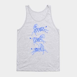 Zebras - Cobalt Blue Tank Top